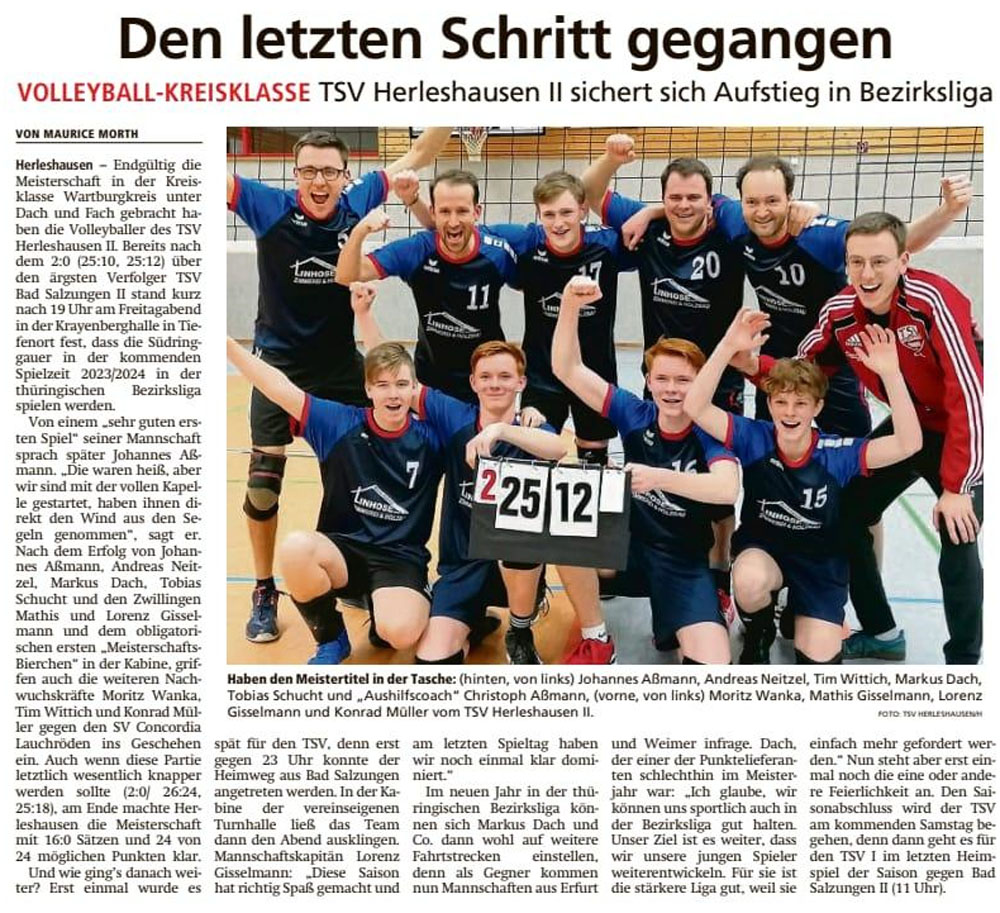 Die Volleyballer Sind Meister! – *aktualisiert … – Herles1000.de